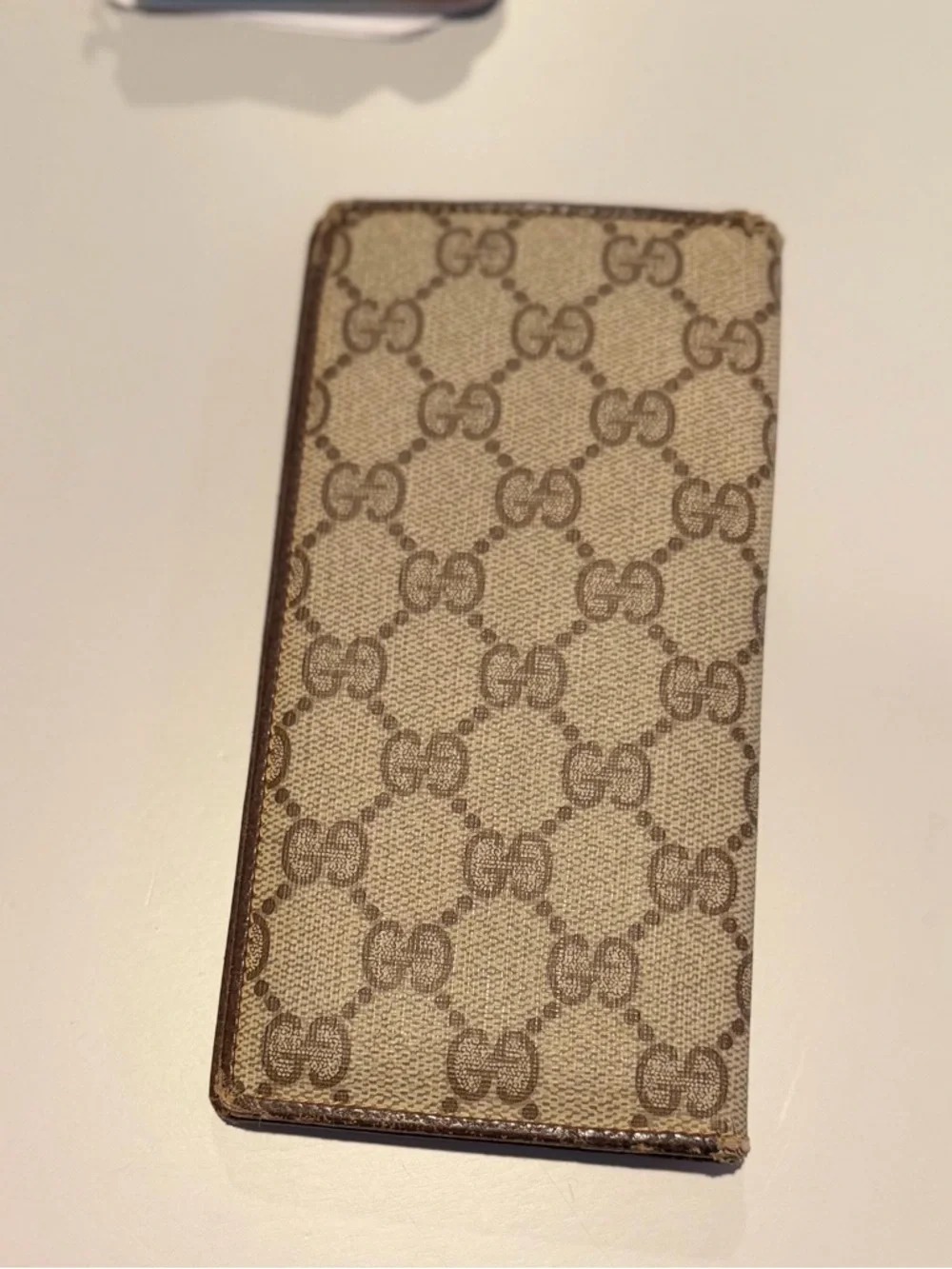 Gucci Vintage Monogram Brown Leather Bi-Fold Chrckbook Wallet - Picture 3 of 10